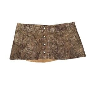 Zara Snakeskin Micro Mini Skirt Size Large